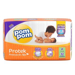 Fraldas Pom Pom Protek Baby P 34Un,