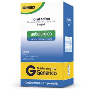 Loratadina - Cimed 1Mg/Ml Xarope Frasco Com 100Ml