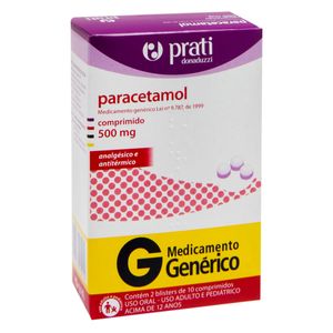 Paracetamol - Prati-Donaduzzi 500Mg Caixa Com 20 Comprimidos