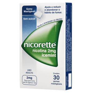 Goma Mastigável NICORETTE<sup>®</sup> Icemint 2mg 30 unidades