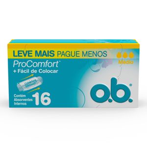 Leve Mais Pague Menos Absorvente Interno Ob Médio Procomfort 16un
