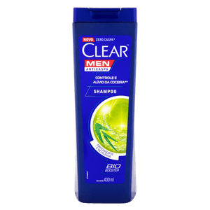 Shampoo Anticaspa Clear Men Controle e Alívio da Coceira Frasco 400ml