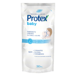 Sabonete Líquido da Cabeça aos Pés Protex Baby Proteção Delicada Sachê 380ml