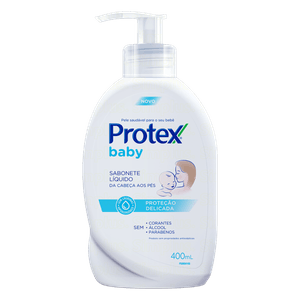 Sabonete Líquido da Cabeça aos Pés Protex Baby Proteção Delicada Frasco 400ml