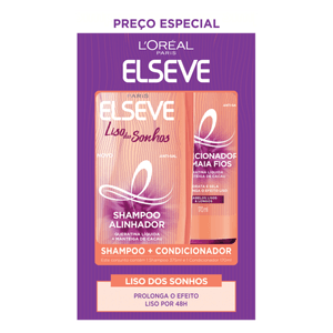 Kit Shampoo 375ml + Condicionador 170ml L'oréal Paris Elseve Liso dos Sonhos