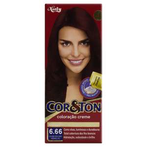 Kit Coloração Creme 6.66 Vermelho Carmim Niely Cor&Ton Poderosas de Vermelho