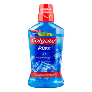 Enxaguante Bucal Zero Álcool Ice Colgate Plax Frasco Leve 500ml Pague 350ml