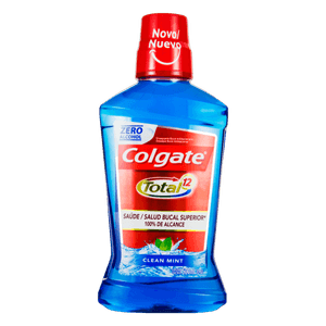 Enxaguante Bucal Antibacteriano Zero Álcool Clean Mint Colgate Total 12 Frasco 500ml