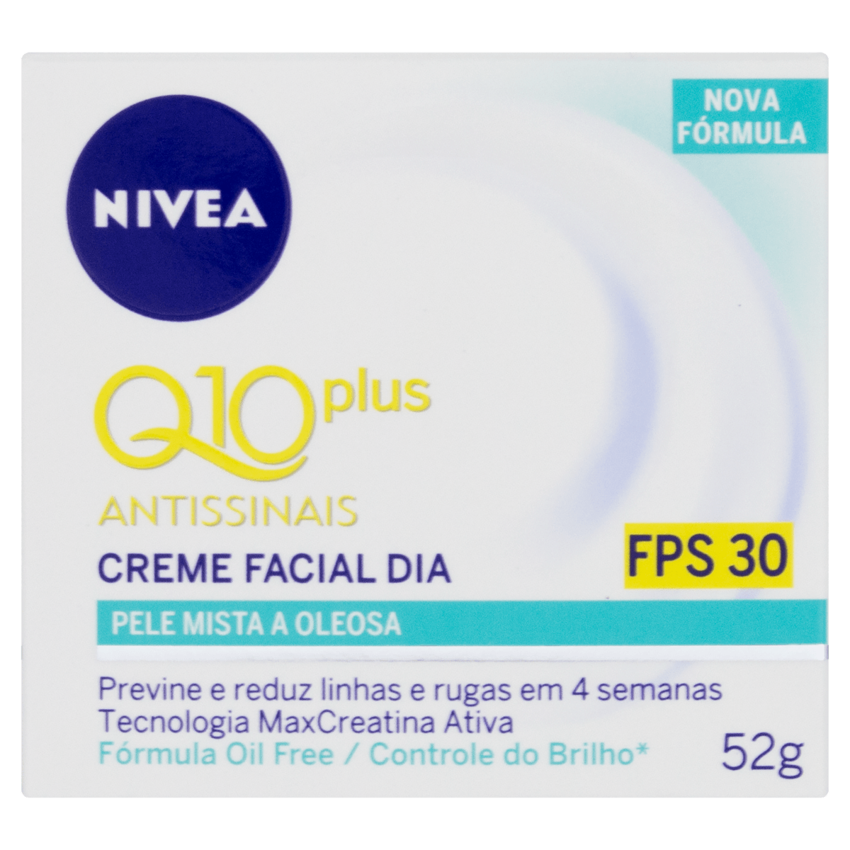 Creme Antissinais Dia Pele Mista a Oleosa FPS 30 Nivea Q10 Plus Caixa ...