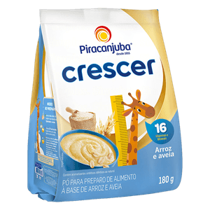 Alimento à Base de Arroz e Aveia em Pó Piracanjuba Crescer Pacote 180g