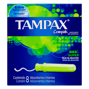 Absorvente Interno com Aplicador Tampax Compak Super Caixa 8 Unidades