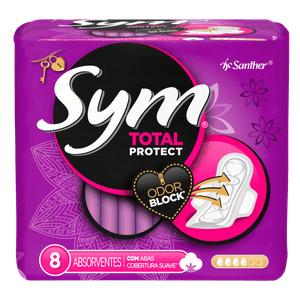 Absorvente com Abas Suave Total Protect Sym Pacote 8 Unidades
