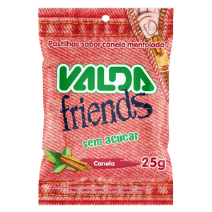 Pastilhas Canela Zero Açúcar Valda Friends Pacote 25g