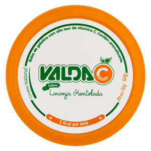 Bala de Gelatina Laranja Mentolada Valda C Pote 50g