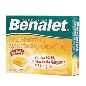 Pastilha BENALET<sup>®</sup> Mel&Limão Cartucho 12 pastilhas
