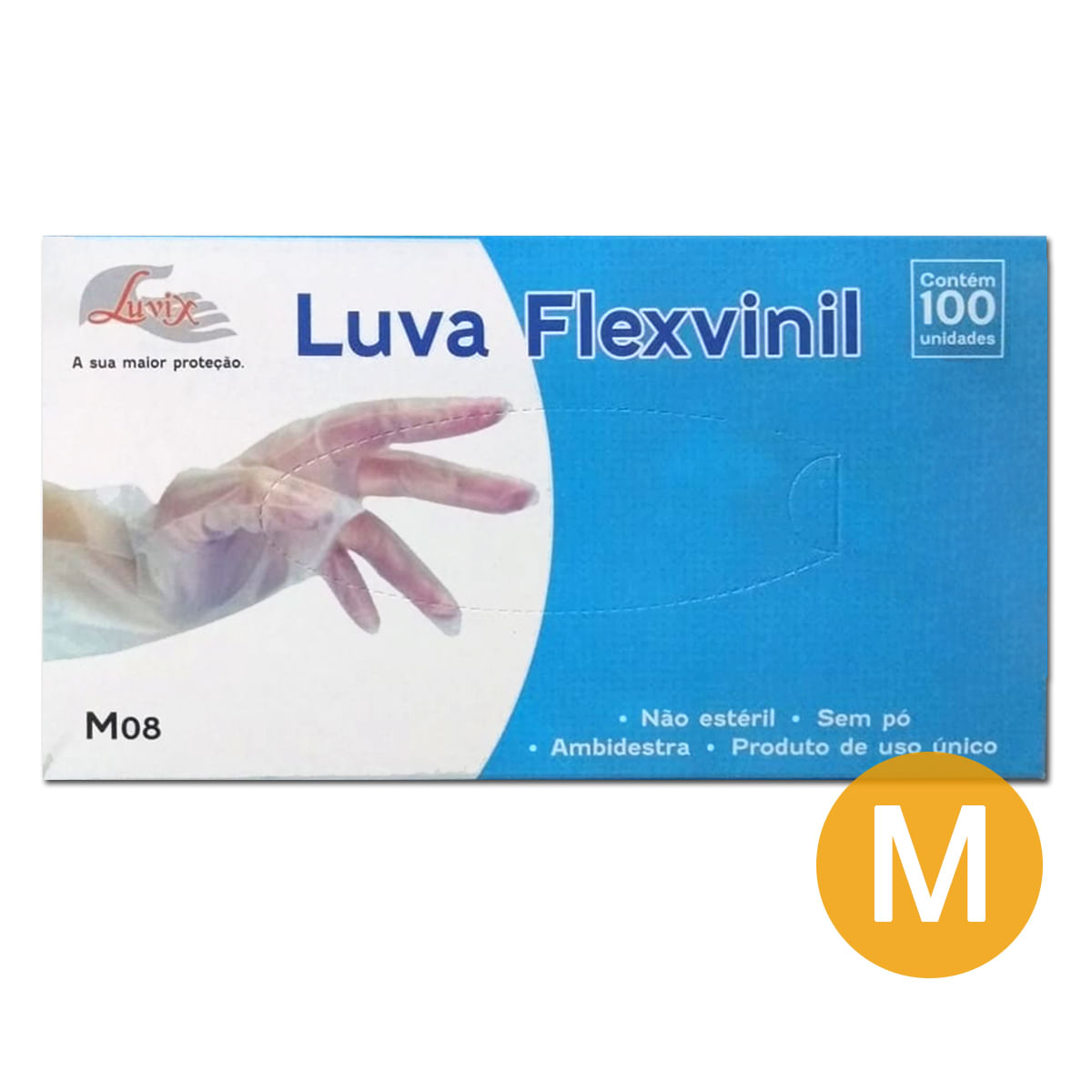 Super Luvas Flexvinil Luvix - 100 Unidades M | Drogafuji - Drogafuji