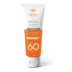 Protetor Solar Facial Sem Cor Actine FPS 60 com 40g