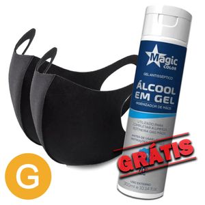 Kit 2 Máscaras Proteção Antiviral Tam.G (Grátis Alcool)