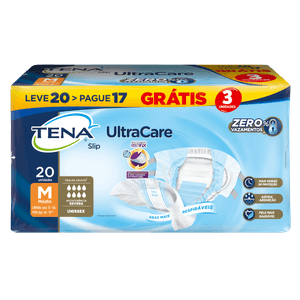 Fralda Geriatrica Tena Slip Ultra M Leve 20 Pague 17 Unidades