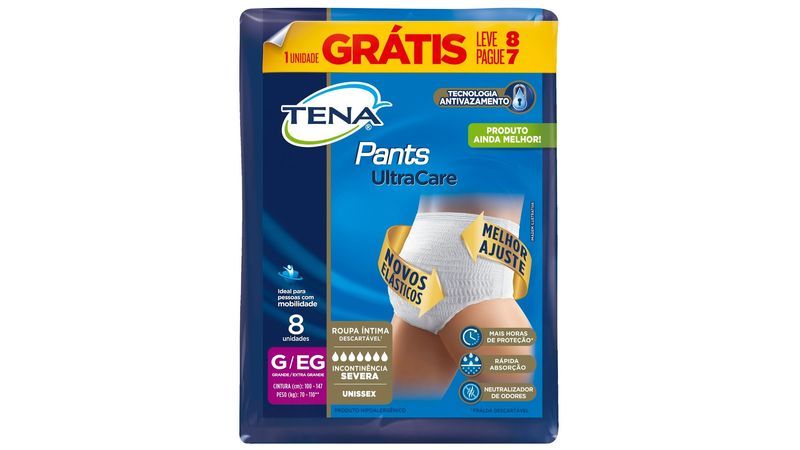 FRALDA TENA PANTS CONFORT G/EG 8UN - FRALDA TENA PANTS CONFORT G/EG 8UN -  ESSITY DO BRASIL IND