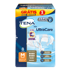 Fralda Geriatrica Tena Slip Ultra M Leve 8 Pague 7 Unidades
