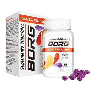 Borg Polivitamínico Cabelo Pele e Unha 30 Cápsulas