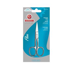 Tesoura Unha Flex Bc322 Reta 9 Cm Mundial  Prateado