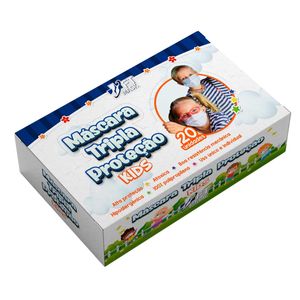 Máscara FT Mask Kids Azul com 20 Unidades