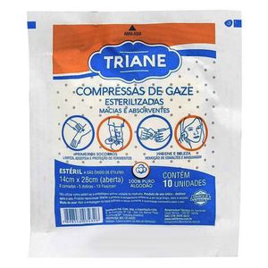 Compressa de Gaze Estéril Triane 13 Fios 10 Unidades