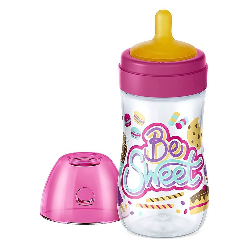 Mamadeira-Super-Divertida-Latex-Rosa-Be-Sweet-260ml-Lillo