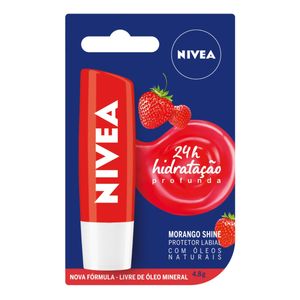 Hidratante Labial Nivea Morango Shine 4,8g
