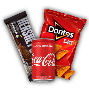 Kit Doritos Queijo Nacho + Coca Mini + Hersheys