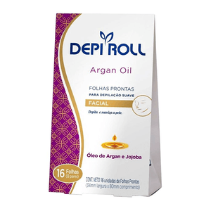 Folhas para Depilalacão Facial Depi Roll Argan Oil 16 Unidades