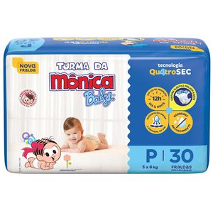Fralda Descartável Turma Da Monica Baby Jumbo P 30 unidades