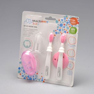 Kit Higiene Oral 3 Estágios Multikids Baby Rosa - Bb244