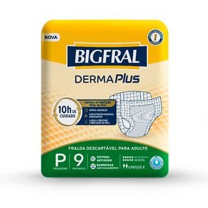 Fralda Descartável Adulto Bigfral Derma Plus P Pacote 9 Unidades