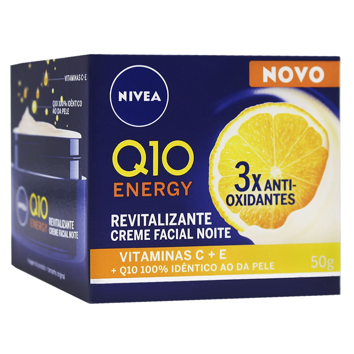 Creme Facial Antissinais Noite Nivea Q10 Energy Vitamina C 50g