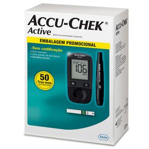 Kit para Controle de Glicemia Accu Chek Active + 50 Tiras