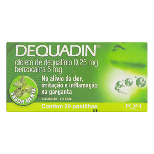 Pastilhas Dequadin Sabor Menta 20 Unidades