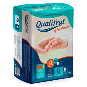 Fralda Geriátrica Qualifral Regular Premium G 8 unidades