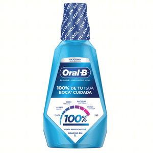 Enxaguante Bucal Zero Álcool Menta Refrescante Oral-B 100%  1l