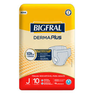 Fralda Descartável Adulto Bigfral Derma Plus J Pacote 10 Unidades