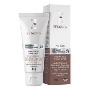 Protetor Solar Facial Zeta Skin Color FPS 70, Pele Negra 1 unid 40g