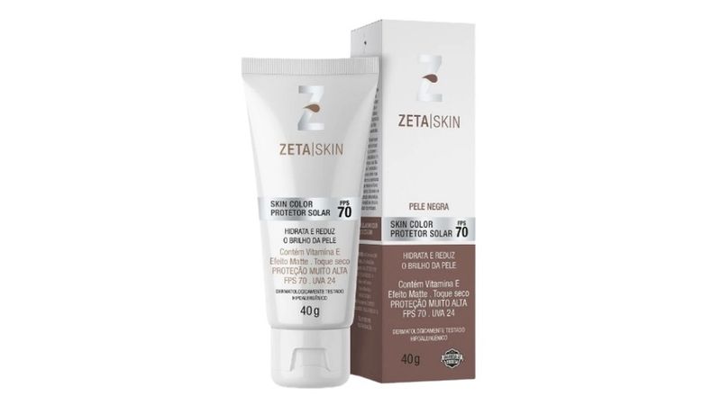 Protetor Solar Facial Zeta Skin Color FPS 70, Pele Negra 1 Protetor Solar Facial Zeta Skin Color FPS 70, Pele Negra 1