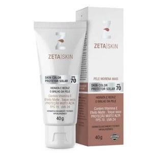 Protetor Solar Facial Zeta Skin Color FPS 70, Pele Morena Mais 1 unid 40g