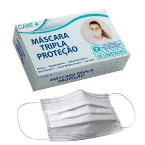 Máscara Descartável  FT Care+ Branca 50Unid