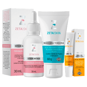 Kit Zeta Skin Máscara Tensora 60g + Boost C Área dos Olhos 15g + Sérum Antiage 30ml
