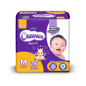 Fralda Descartável Infantil Cremer Jumbo Tamanho M 26 Unidades