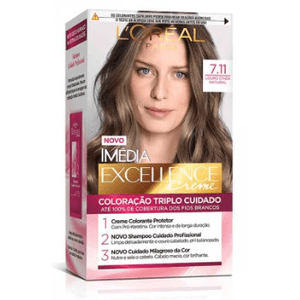 Coloração Imédia Excellence Creme N°7.11 Louro Cendre Natural
