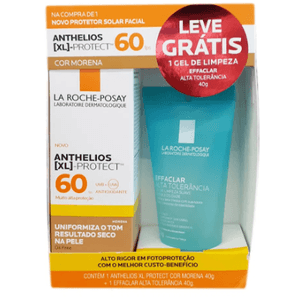 Kit Protetor Solar Facial Anthelios XL-Protect Cor Clara FPS 60 40g e Ganhe Gel Effaclar Alta Tolerância 40g